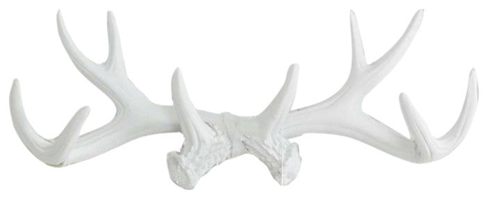 Faux Antler Hooks Necklace Rack, White
