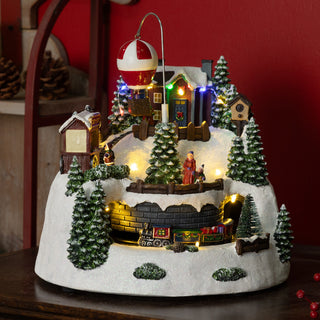 Animated Christmas Village Holiday Tabletop Decor