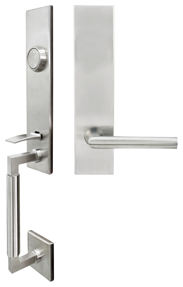 Frankfurt Lever, Tubular Dummy Handleset, Left Hand, Satin Stainless Steel
