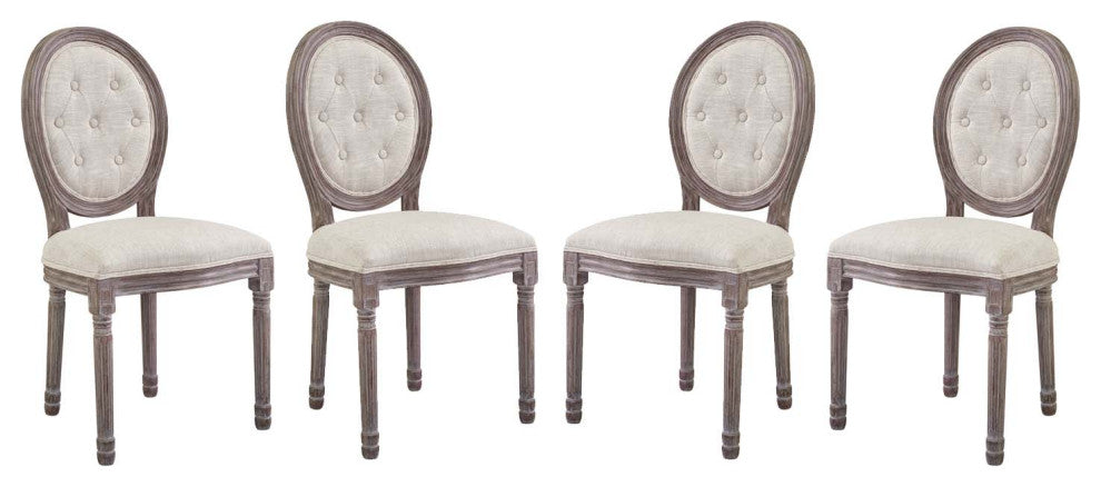 Beige Arise Dining Side Chair Upholstered Fabric Set of 4