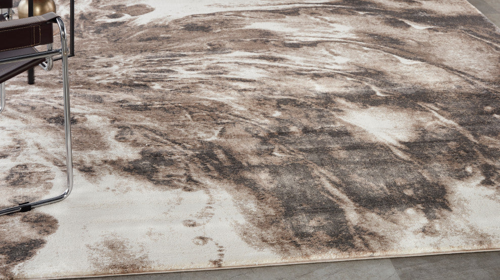 Nourison American Manor 9' x 12' Iv/Mocha Abstract Indoor Rug