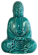 Ceramic Meditating Buddha Figurine, Turquoise