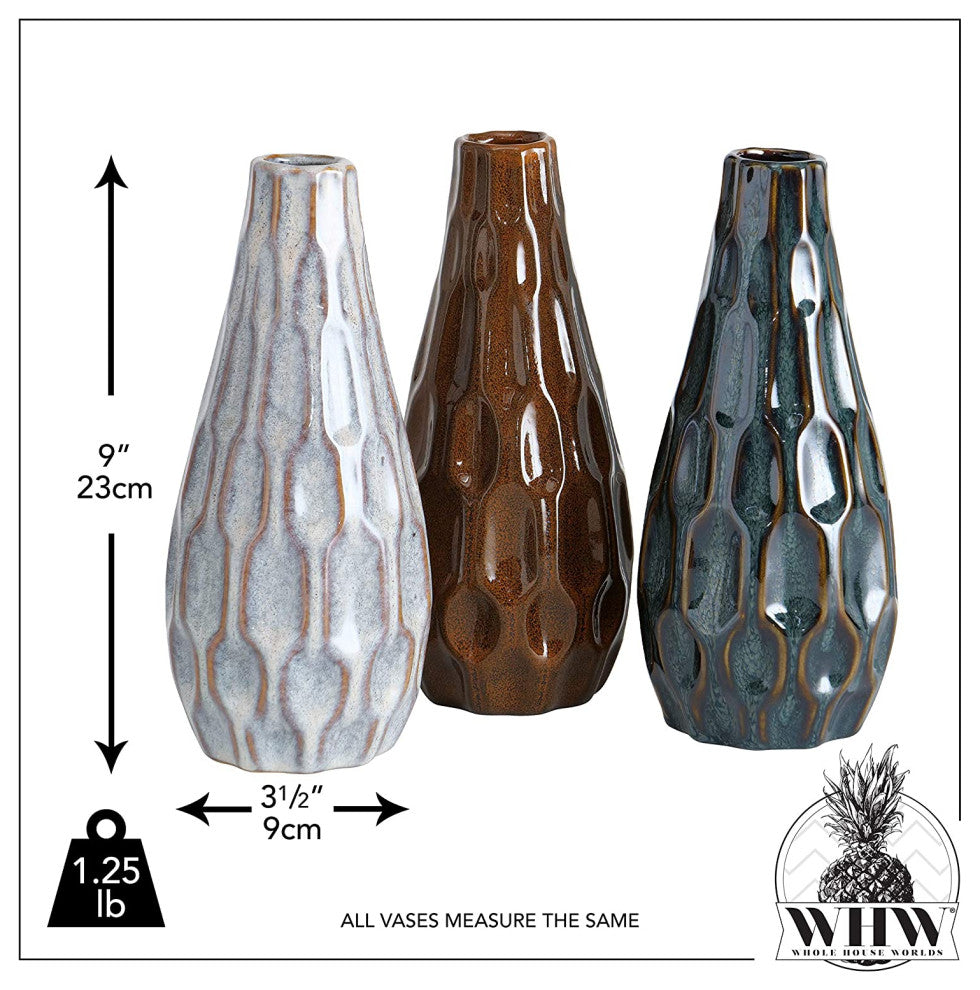3 Piece Ceramic Vase Set