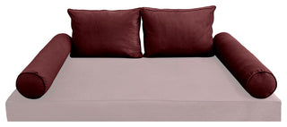 STYLE V1 Full Velvet Pipe Trim Indoor Daybed Bolster Pillow |COVER ONLY| AD368