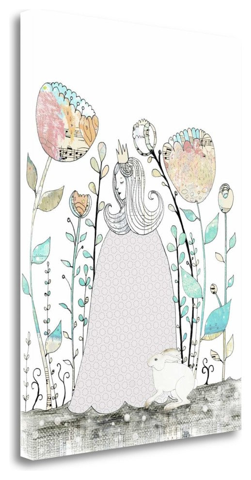 "Princess And The Rabbit" By Sarah Ogren, Giclee Print on Gallery Wrap Canvas
