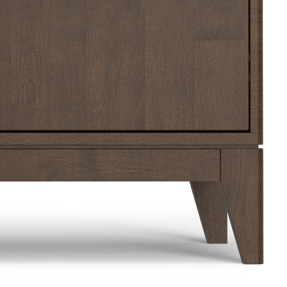Harper Solid Hardwood 3 Door Sideboard Buffet / Storage Cabinet, Walnut Brown