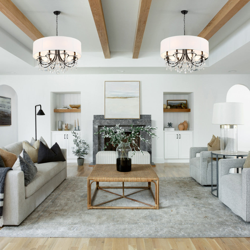 Othello 8 Light Matte Black Chandelier