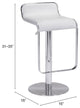 Bar Stool Chair Barstool, Faux Vinyl Leather, Steel, White, Chrome, Cafe Bistro