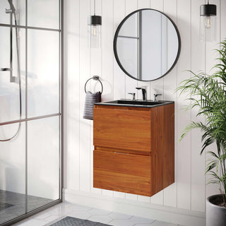 Scenic 18" Wall-Mount Bathroom Vanity, Cherry Black