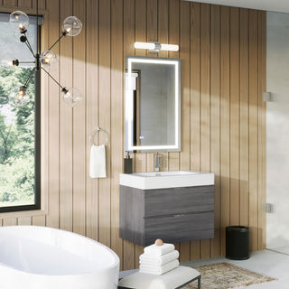 Boutique Bath Vanity, Vulcan Ash Gray, 30", Single Sink, Wall Mount
