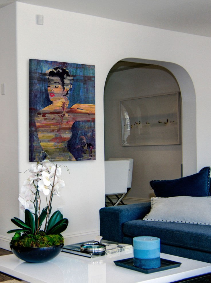 "Bright Red Lips" Painting Print on Wrapped Canvas, 24x36