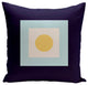 Geometric Decorative Pillow, Navy Lemon, 18"x18"