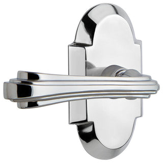 Cottage Plate With Fleur Lever, Bright Chrome, Passage, Left-Handed