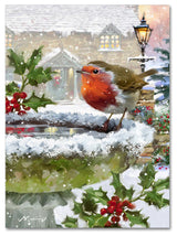 The Macneil Studio 'Robin On Birdbath' Canvas Art, 47"x35"