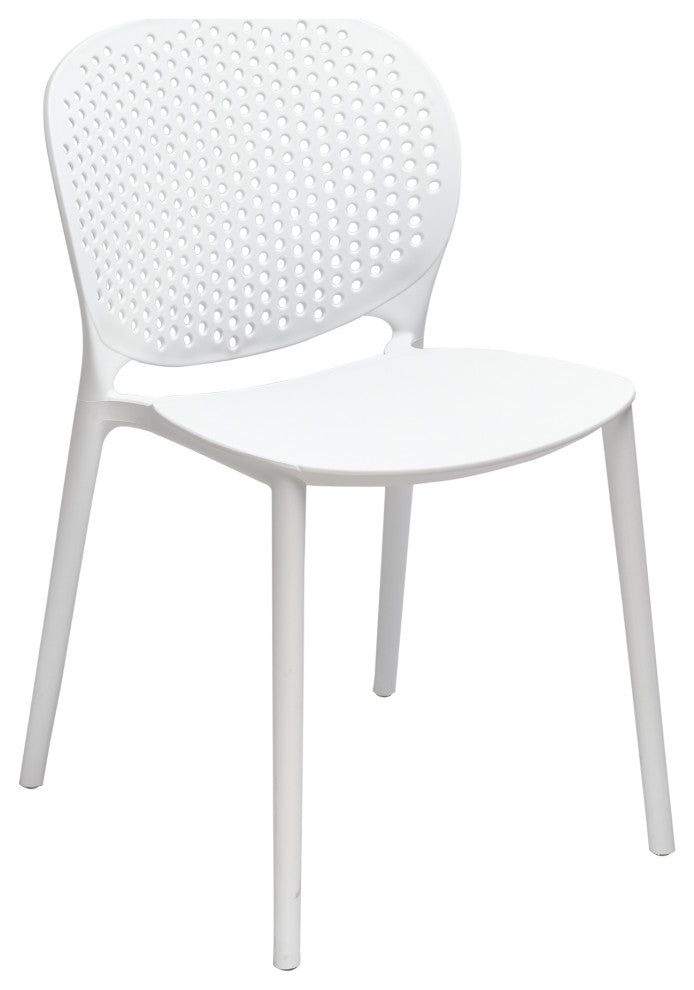 Midcentury Polypropylene Side Chair, Set of 4, White