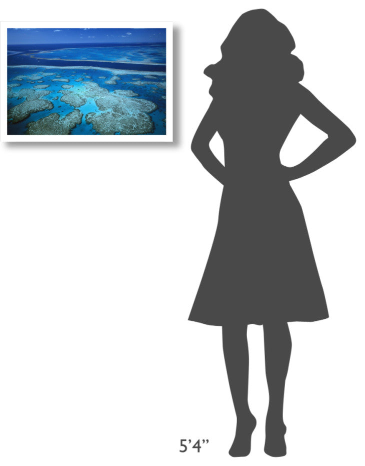 "Channel separating Hardy Reef/Hook Reef, Great Barrier Reef" Paper Art, 26"x18"