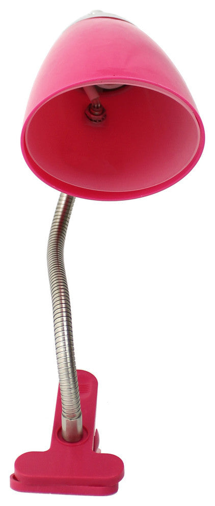 Limelights Flossy Flexible Gooseneck Clip Light Desk Lamp, Pink