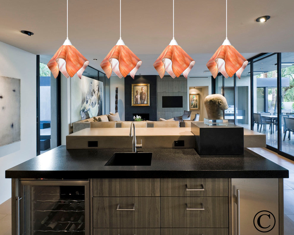 Jezebel Radiance Flame Large Pendant, Bisque