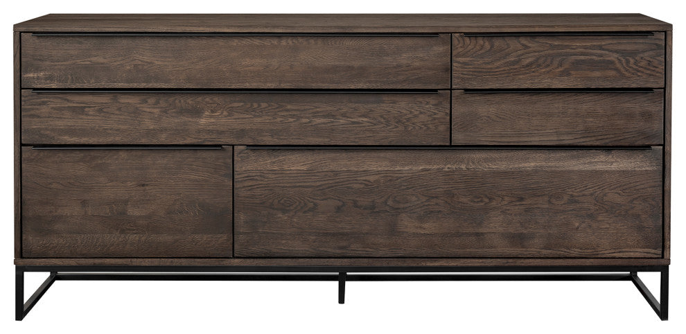 Nevada Rustic 2-Piece set With Dining Table and Sideboard, Dark Brown