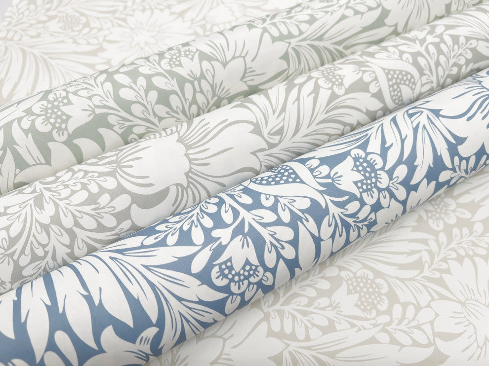 Wedgewood Blue Modern Acanthus Peel & Stick Wallpaper
