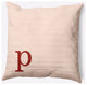 18" x 18" Modern Monogram Indoor/Outdoor Polyester Throw Pillow, Maple Red