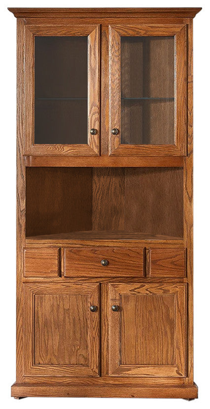 Eagle's Classis Oak Corner Dining Hutch/Buffet, Medium Oak
