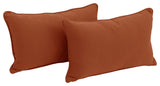 20"X12" Double-Corded Solid Twill Back Support Pillows, Set of 2, Spice