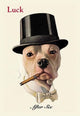Dog in Top Hat Smoking a Cigar- Gallery Wrapped Canvas Art 28" x 42"