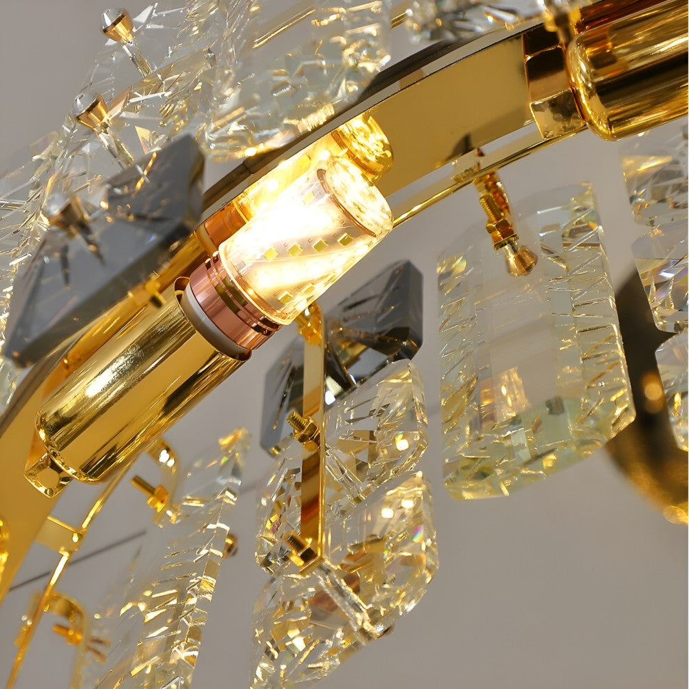 Zambrone | Luxury Round Crystal Chandelier for Living Room, 8bulbs