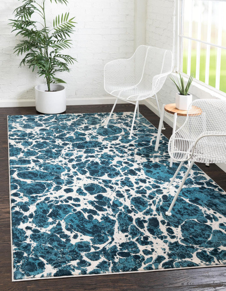 Unique Loom Oasis Breeze Area Rug, Blue, 7' 0 X 10' 0 Rectangular