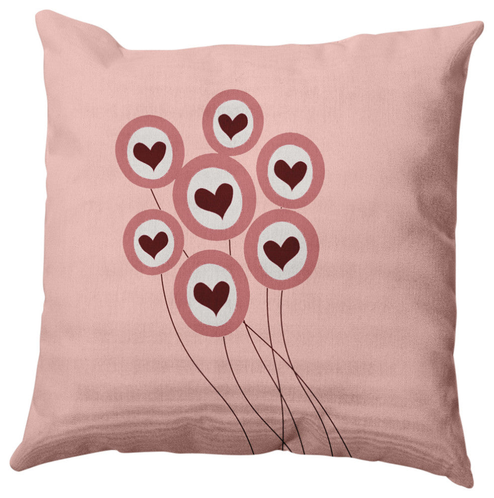 Love is in the Air Valentines Decorative Throw Pillow, Pink, 16"x16"