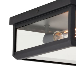 Kinzie 12" 2 Light Flush Mount Textured Black