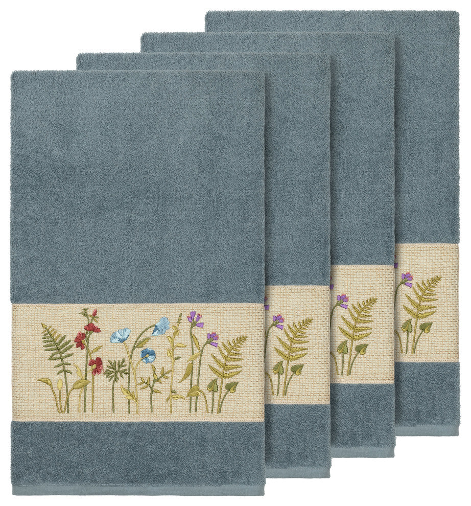 Serenity 4-Piece Embellished Bath Towel Set, Teal