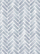 Watercolor Herringbone Peel and Stick Vinyl Wallpaper, Van Deusen Blue, 24"w X 108"h