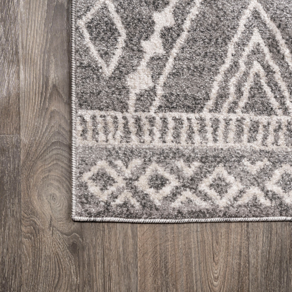 Rih Moroccan Style Diamond Gray/Ivory 3'x5' Area Rug