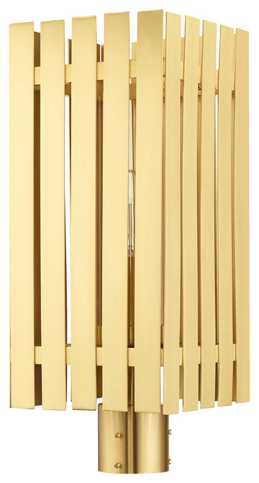 Livex Lighting Greenwich 1 Light Satin Brass Large Outdoor Post Top Lantern