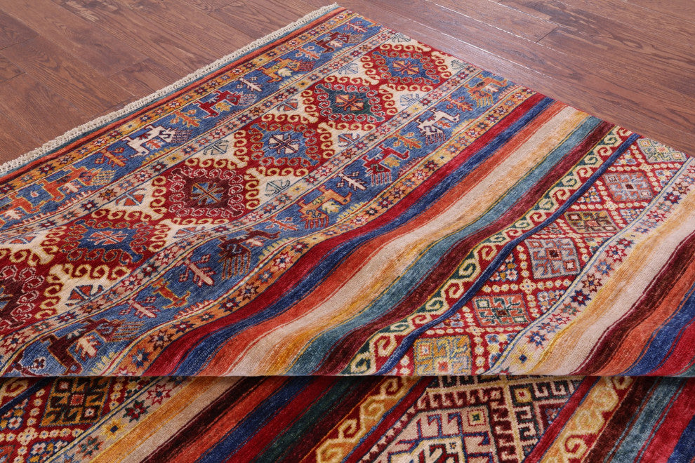 6' 8" X 9' 9" Tribal Persian Gabbeh Hand Knotted Rug Q7580