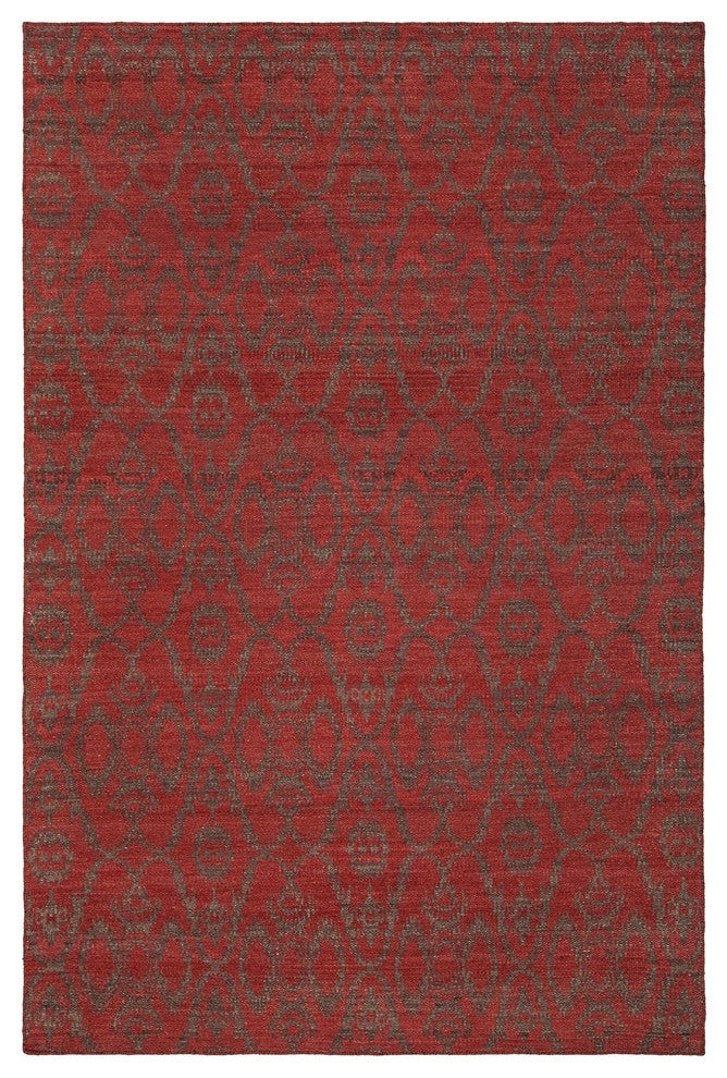 Winnie Contemporary Area Rug, Red/Gray, 7'9"x10'6"