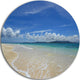 Gorgeous Beach In Summertime, Modern Seascape Disc Metal Wall Art, 36"