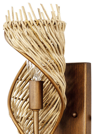 Flow 1-Lt Right Sconce - Baguette/Natural Rattan