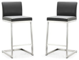 TOV Furniture Parma Grey Stainless Steel Counter Stool - Set of 2