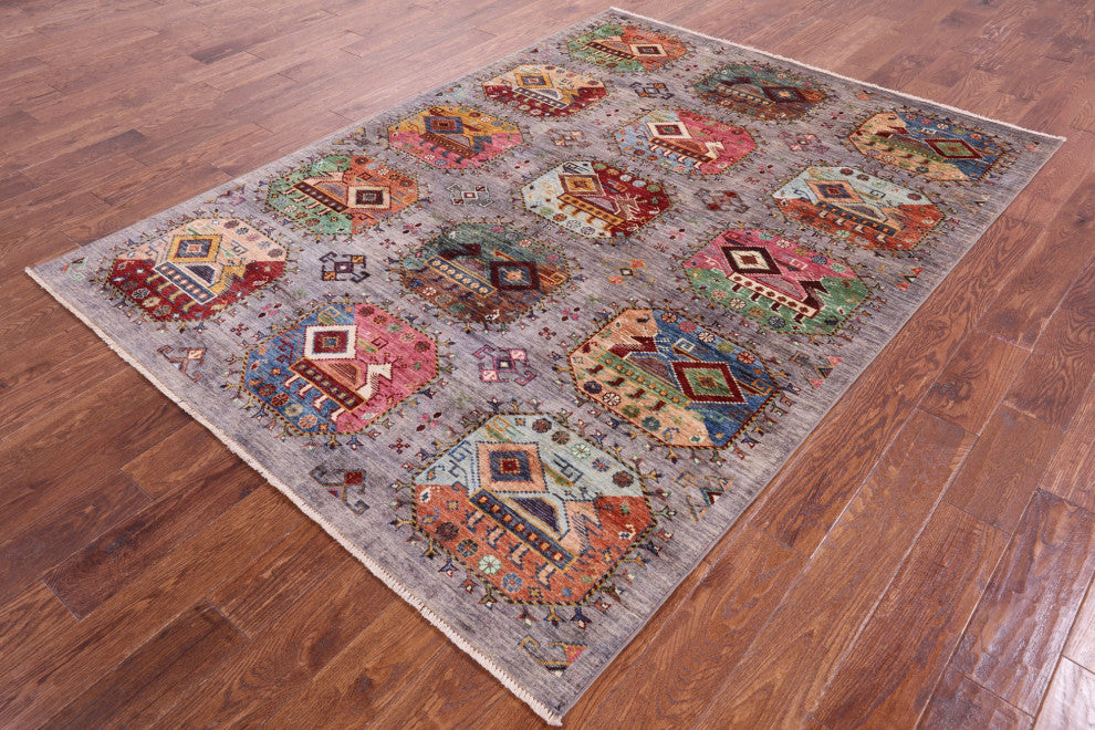 5' 9" X 7' 10" Fine Turkmen Ersari Handmade Rug - Q12474