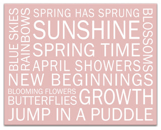 Pink Spring Sayings 20x16 Canvas Wall Art