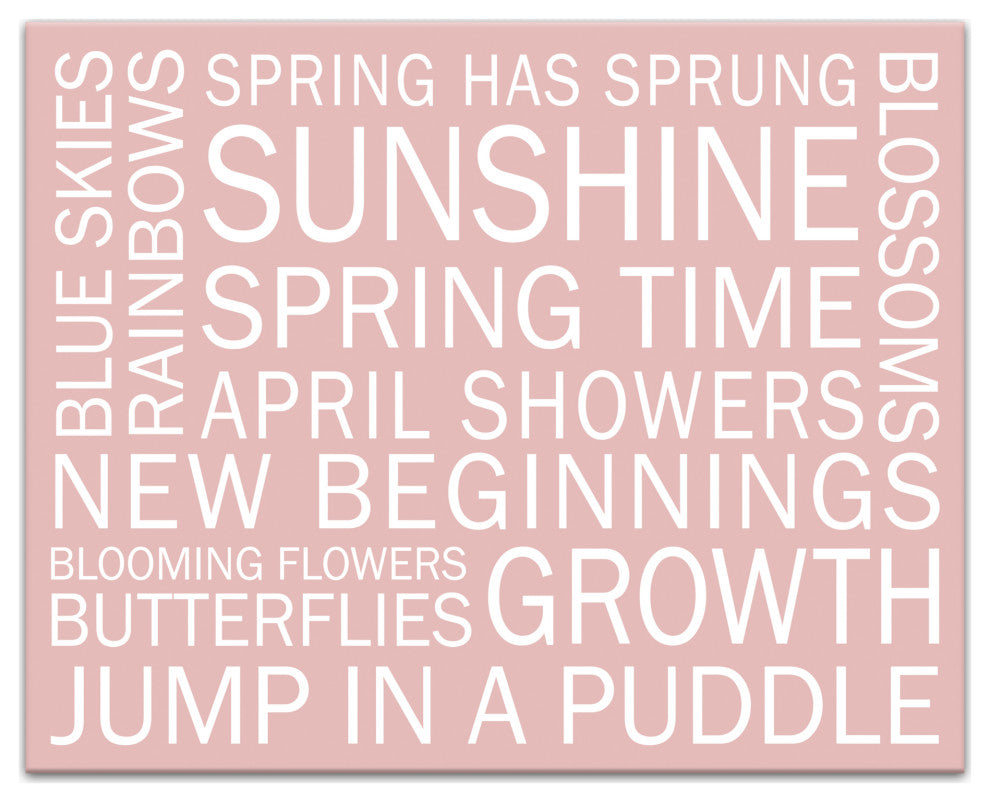 Pink Spring Sayings 20x16 Canvas Wall Art