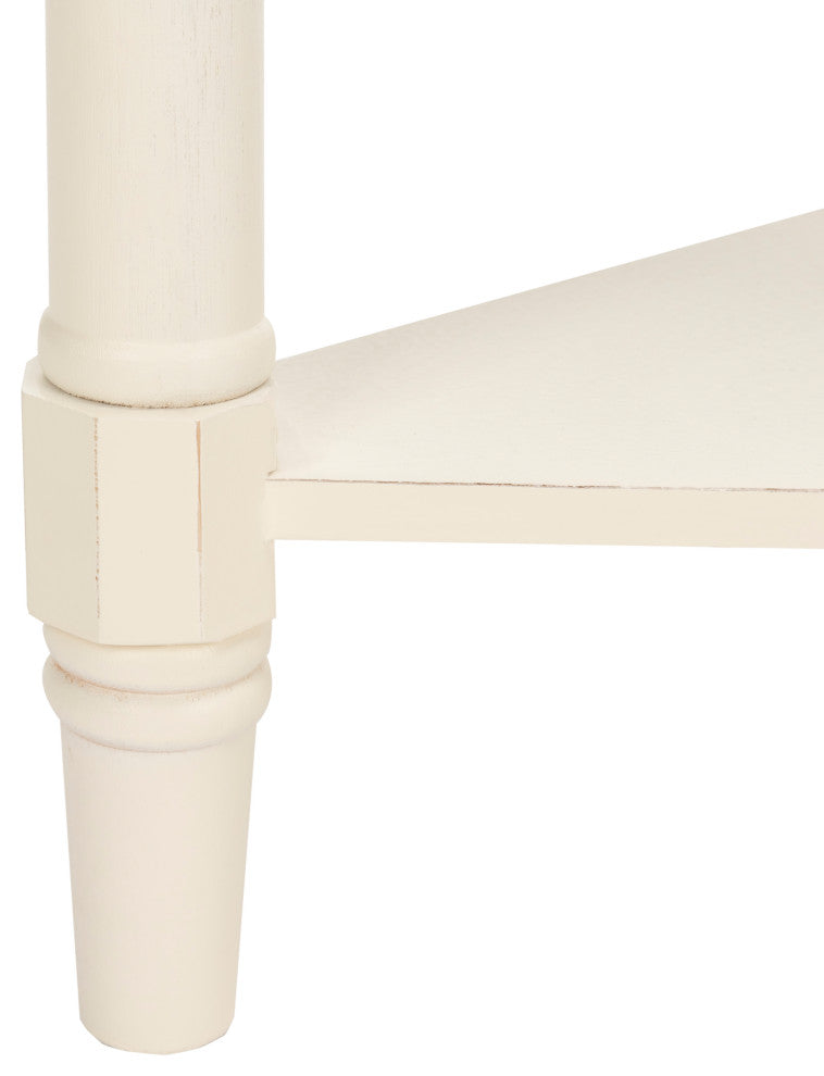 Safavieh Gomez Corner Table With Storage Drawer, Distressed Cream