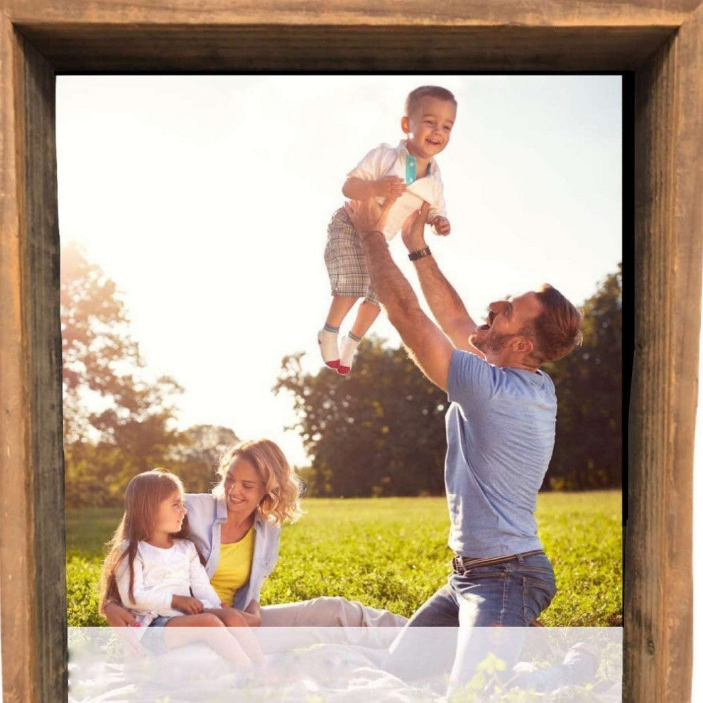 8"x8" Rustic Farmhouse Gray Wood Shadow Box Frame