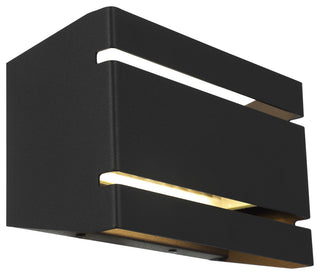 La Vida Bi-Directional Wide Outdoor LED Wall Mount, Black