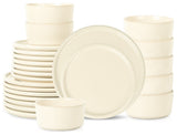 Stone Lain Eden Stoneware 24-Piece Dinnerware Set, Beige