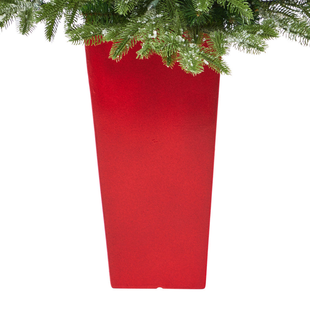 44" Snowed Grand Teton Fir Faux Xmas Tree W/Lights & Bendable Branches, Planter