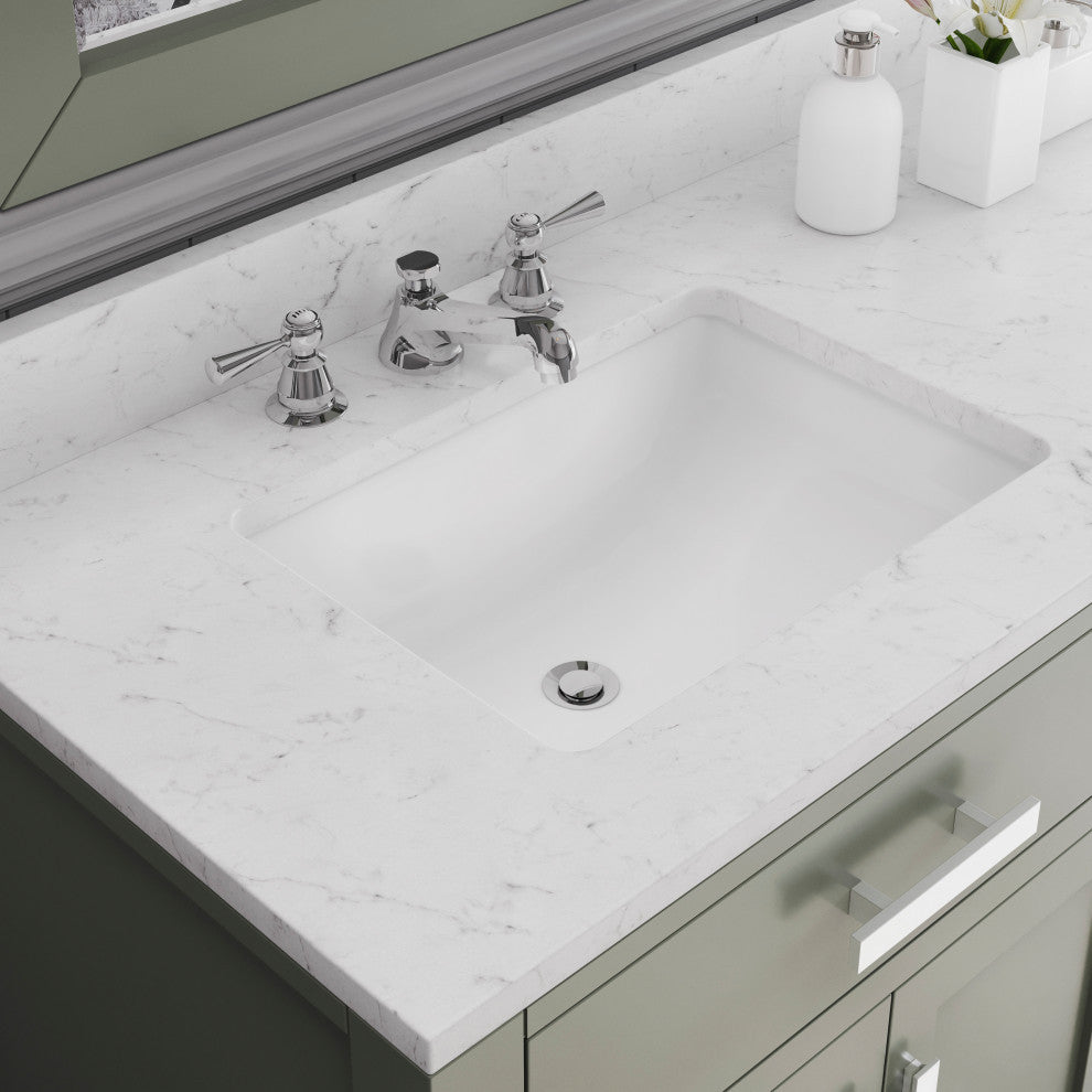 Madison 72 In. Carrara White Marble Countertop Vanity with Hook Facucet
